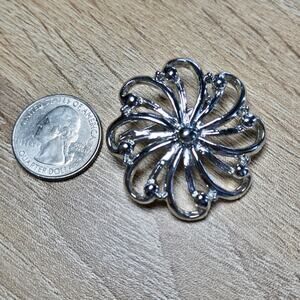 Vintage Silver Abstract Starburst Brooch
